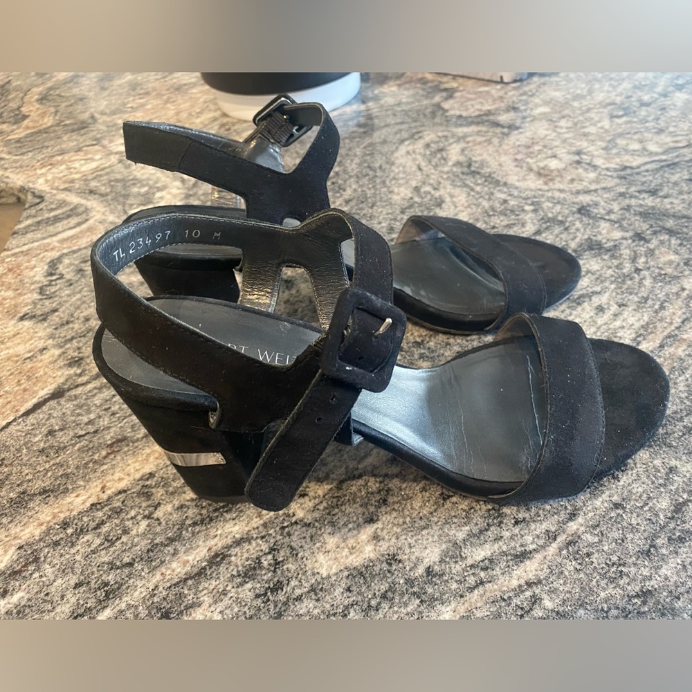Stuart Weitzman suede bandeau sandals